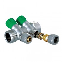 KOER KR.1124-2 1”x2 WAYS Колектор вентильний з фітингом (48 шт/ящ)