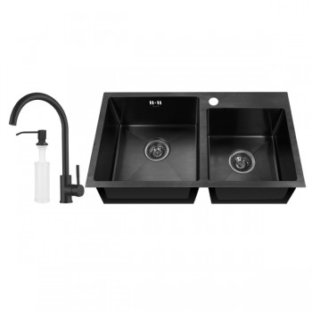 MIXXUS SET-7843D-220x1.0-PVD-BLACK Комплект: мийка, змішувач, диспенсер (1 шт/ящ) MIXXUS SET-7843D-220x1.0-PVD-BLACK Комплект: мийка, змішувач, диспенсер (1 шт/ящ)