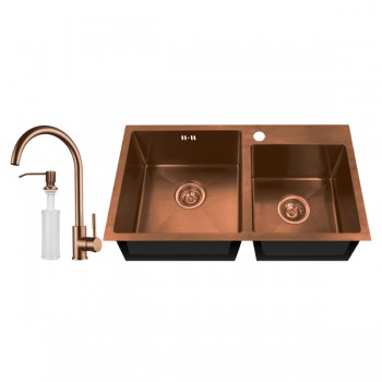 MIXXUS SET-7843D-220x1.0-PVD-BRONZE Комплект: мийка, змішувач, диспенсер (1 шт/ящ) MIXXUS SET-7843D-220x1.0-PVD-BRONZE Комплект: мийка, змішувач, диспенсер (1 шт/ящ)