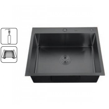 ZERIX мийка ZH5045B-215 (3.0/1.0) PVD-BLACK з диспенсером та сушаркою для посуду (1 шт/ящ) ZERIX мийка ZH5045B-215 (3.0/1.0) PVD-BLACK з диспенсером та сушаркою для посуду (1 шт/ящ)