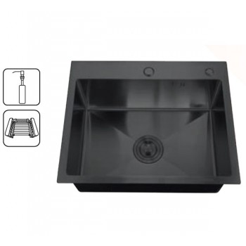 ZERIX мийка ZH5050B-215 (3.0/1.0) PVD-BLACK з диспенсером та сушаркою для посуду (1 шт/ящ) ZERIX мийка ZH5050B-215 (3.0/1.0) PVD-BLACK з диспенсером та сушаркою для посуду (1 шт/ящ)