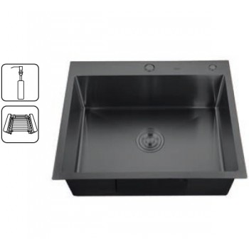 ZERIX мийка ZH6050B-215 (3.0/1.0) PVD-BLACK з диспенсером та сушаркою для посуду (1 шт/ящ) ZERIX мийка ZH6050B-215 (3.0/1.0) PVD-BLACK з диспенсером та сушаркою для посуду (1 шт/ящ)