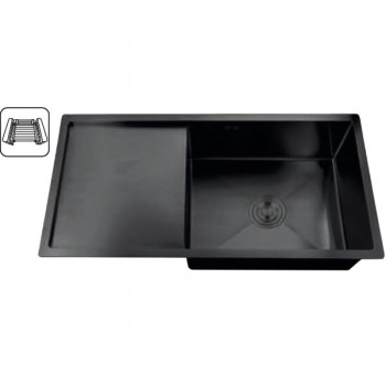 ZERIX мийка ZH7844B-215 (3.0/1.0) PVD-BLACK з сушаркою для посуду (1 шт/ящ)