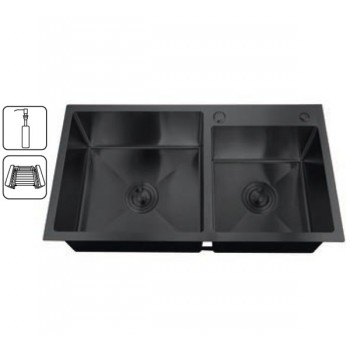 ZERIX мийка ZH7843DB-215 (3.0/1.0) PVD-BLACK з диспенсером та сушаркою для посуду (1 шт/ящ) ZERIX мийка ZH7843DB-215 (3.0/1.0) PVD-BLACK з диспенсером та сушаркою для посуду (1 шт/ящ)