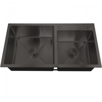 ZERIX ZH7843D-215 NANO-BLACK (3.0/0.8) Мийка из нерж. сталі (1 шт/ящ)